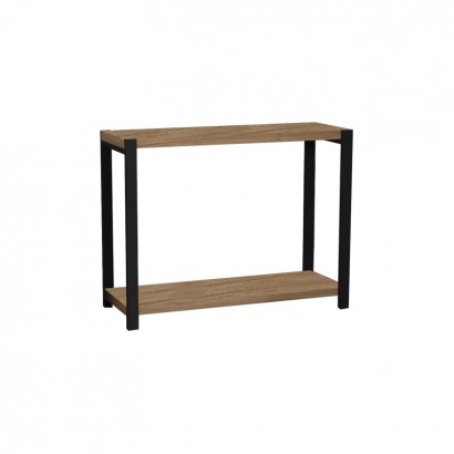 Επιτραπέζια ραφιέρα Lerf pakoworld oak μελαμίνης-μαύρο μέταλλο 48x17x40εκ