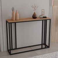 Κονσόλα Cansbia pakoworld oak με μαύρο μέταλλο 100x25x75εκ Κονσόλα Cansbia pakoworld oak με μαύρο μέταλλο 100x25x75εκ