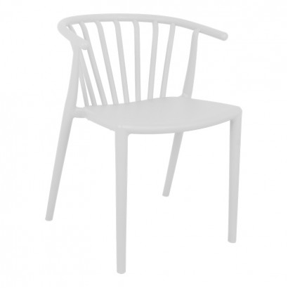 Πολυθρόνα Zelma pakoworld pp σε λευκή απόχρωση 55x53x73εκ