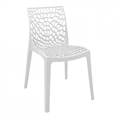 Καρέκλα στοιβαζόμενη Hush pakoworld pp σε λευκή απόχρωση 41x53x80.5εκ