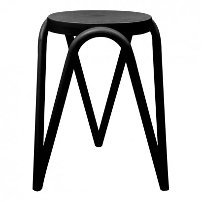 Σκαμπό Serzona pakoworld στοιβαζόμενο pp σε μαύρη απόχρωση Φ27x45.5εκ