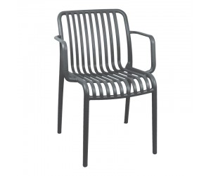 Πολυθρόνα Zoi pakoworld pp ανθρακί 54x57.5x79εκ