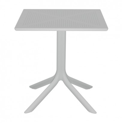 Τραπέζι Groovy pakoworld pp διατρητο λευκό 60x60x76εκ