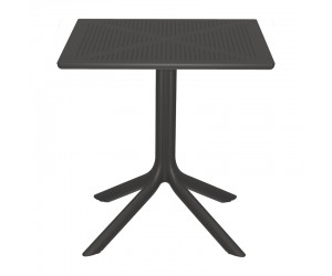 Τραπέζι Groovy pakoworld pp διατρητο ανθρακί 60x60x76εκ