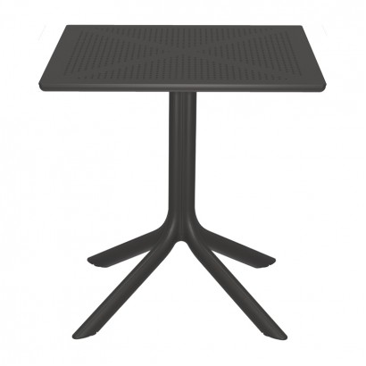 Τραπέζι Groovy pakoworld pp διατρητο ανθρακί 60x60x76εκ