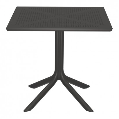 Τραπέζι Groovy pakoworld διατρητο pp ανθρακί 80x80x74εκ