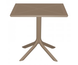 Τραπέζι Groovy pakoworld διατρητο pp cappuccino 80x80x74εκ