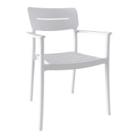 Πολυθρόνα Pilma pakoworld λευκό PP 57x54x82εκ Πολυθρόνα Pilma pakoworld λευκό PP 57x54x82εκ