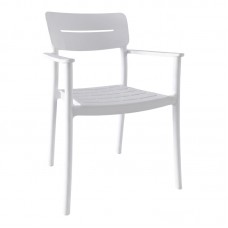 Πολυθρόνα Pilma pakoworld λευκό PP 57x54x82εκ Πολυθρόνα Pilma pakoworld λευκό PP 57x54x82εκ