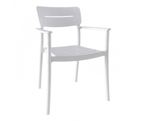 Πολυθρόνα Pilma pakoworld λευκό PP 57x54x82εκ Πολυθρόνα Pilma pakoworld λευκό PP 57x54x82εκ