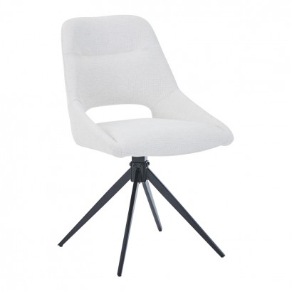 Καρέκλα περιστρεφόμενη Luciano I pakoworld σε κρεμ ύφασμα-πόδι μεταλλικό μαύρο 52.5x54x85εκ