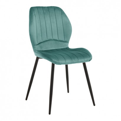 Καρέκλα Jelour pakoworld πετρόλ βελούδο με μαύρο μεταλλικό πόδι 55x54,5x84,5εκ Καρέκλα Jelour pakoworld πετρόλ βελούδο με μαύρο μεταλλικό πόδι 55x54,5x84,5εκ