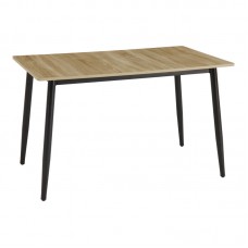 Τραπέζι Loza pakoworld sonoma MDF με μαύρο μεταλλικό πόδι 120x70x73εκ Τραπέζι Loza pakoworld sonoma MDF με μαύρο μεταλλικό πόδι 120x70x73εκ