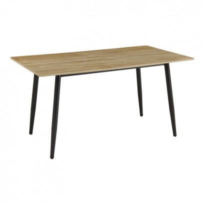 Τραπέζι Loza pakoworld sonoma MDF με μαύρο μεταλλικό πόδι 140x80x73εκ