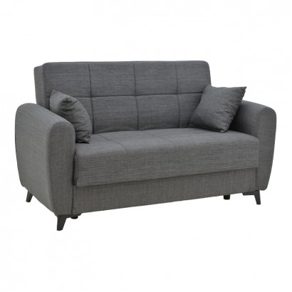 Καναπές-κρεβάτι με αποθηκευτικό χώρο διθέσιος Lincoln pakoworld ανθρακί ύφασμα 165x75x85εκ