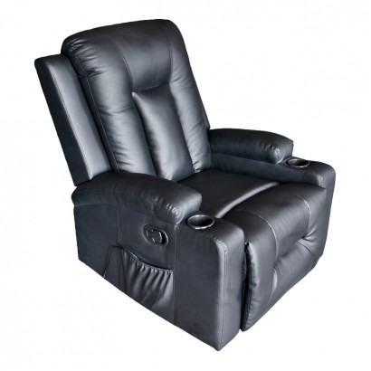 Πολυθρόνα relax με μηχανισμό massage Gessel pakoworld PU σε μαύρη απόχρωση 80x90x98εκ Πολυθρόνα relax με μηχανισμό massage Gessel pakoworld PU σε μαύρη απόχρωση 80x90x98εκ