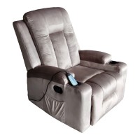 Πολυθρόνα relax με μηχανισμό massage Gessel pakoworld βελούδο σε γκρι απόχρωση 80x90x98εκ Πολυθρόνα relax με μηχανισμό massage Gessel pakoworld βελούδο σε γκρι απόχρωση 80x90x98εκ