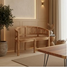Καναπές διθέσιος Coren pakoworld φυσικό teak ξύλο 130x61x87εκ Καναπές διθέσιος Coren pakoworld φυσικό teak ξύλο 130x61x87εκ