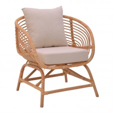 Πολυθρόνα Caxen pakoworld φυσικό rattan-λευκό μαξιλάρι 72x63x75εκ Πολυθρόνα Caxen pakoworld φυσικό rattan-λευκό μαξιλάρι 72x63x75εκ