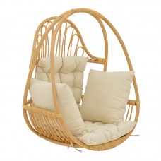Κρεμαστή κούνια Jorg pakoworld φυσικό rattan-κρεμ μαξιλάρι 80x59x105εκ Κρεμαστή κούνια Jorg pakoworld φυσικό rattan-κρεμ μαξιλάρι 80x59x105εκ