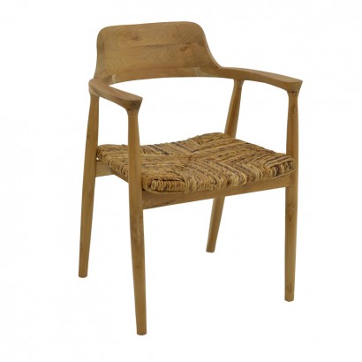 Πολυθρόνα Denverone pakoworld φυσικό teak ξύλο και ψάθα 57x54x79εκ Πολυθρόνα Denverone pakoworld φυσικό teak ξύλο και ψάθα 57x54x79εκ