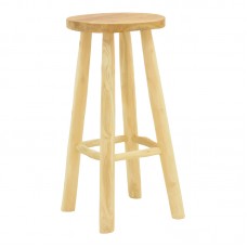 Σκαμπό μπαρ Nusiwo pakoworld teak ξύλο σε φυσική απόχρωση Φ35x70εκ