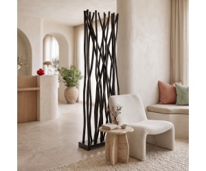Διακοσμητικό δαπέδου Jati pakoworld μαύρο teak ξύλο 60x20x190εκ