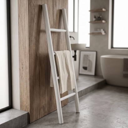 Σκάλα Morjeve pakoworld teak ξύλο σε white wash απόχρωση 45x6x150εκ Σκάλα Morjeve pakoworld teak ξύλο σε white wash απόχρωση 45x6x150εκ