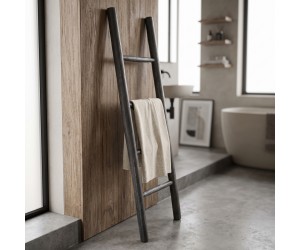 Σκάλα Morjeve pakoworld μαύρο teak ξύλο 45x6x150εκ
