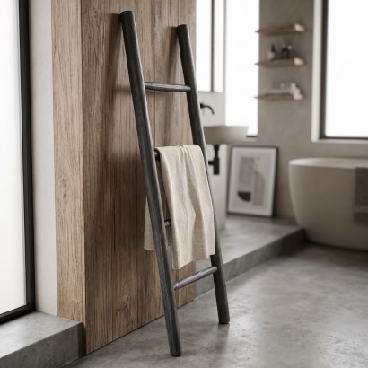 Σκάλα Morjeve pakoworld μαύρο teak ξύλο 45x6x150εκ Σκάλα Morjeve pakoworld μαύρο teak ξύλο 45x6x150εκ