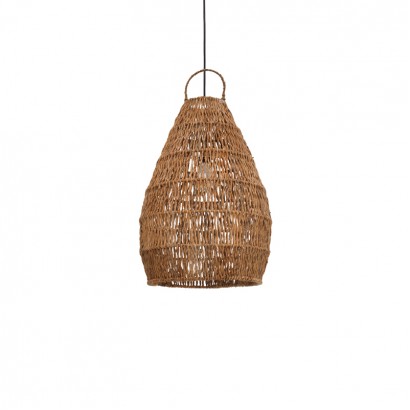 Φωτιστικό οροφής Kelog Inart ψάθα σε καφέ απόχρωση 50x50x70εκ