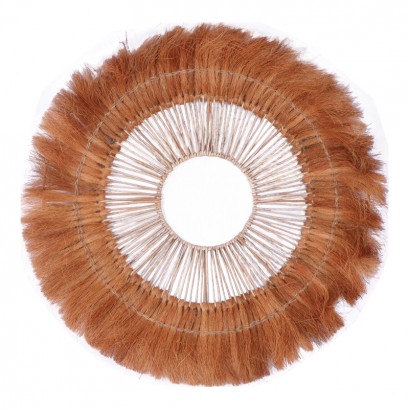 Διακοσμητικό τοίχου Ramine Inart μπανάνα ξύλο σε φυσική απόχρωση Φ70x10εκ