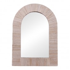 Καθρέπτης Koin Inart μπανάνα ξύλο σε φυσική απόχρωση 78x78x8εκ