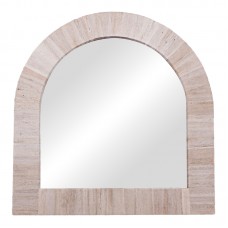 Καθρέπτης Koin I Inart μπανάνα ξύλο σε φυσική απόχρωση 80x80x8εκ