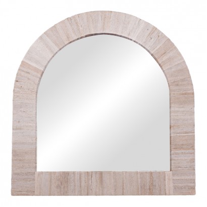 Καθρέπτης Koin I Inart μπανάνα ξύλο σε φυσική απόχρωση 80x80x8εκ