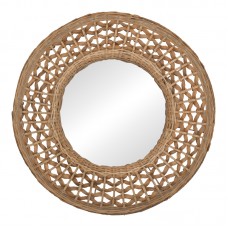 Καθρέπτης Mazun Inart ξύλο σε φυσική απόχρωση Φ60x8εκ