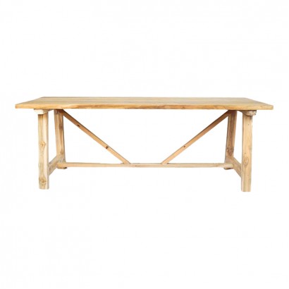 Τραπέζι Luxous pakoworld teak ξύλο σε φυσική απόχρωση 220x100x78εκ Τραπέζι Luxous pakoworld teak ξύλο σε φυσική απόχρωση 220x100x78εκ