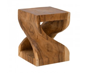 Σκαμπό Hourian I pakoworld suar ξύλο σε καρυδί απόχρωση 35x35x45εκ