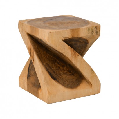 Σκαμπό Rektan pakoworld suar ξύλο σε φυσική απόχρωση 35x35x40εκ