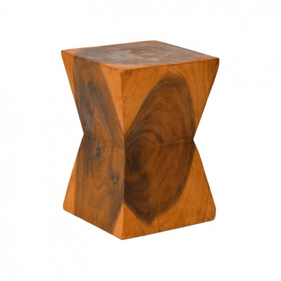 Σκαμπό Clepsydra pakoworld suar ξύλο σε φυσική απόχρωση 31x31x45εκ
