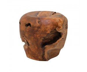 Σκαμπό Bolare pakoworld teak ξύλο σε φυσική απόχρωση Φ40x35εκ