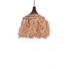 Φωτιστικό οροφής Sermene Inart sisal σε φυσικό-μαύρο χρώμα Φ32x45εκ