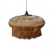 Φωτιστικό οροφής Pozarne Inart abaca ξύλο σε φυσικό χρώμα Φ90x55εκ