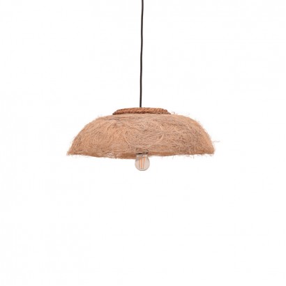 Φωτιστικό οροφής Pictere Inart abaca ξύλο σε φυσικό χρώμα Φ50x20εκ