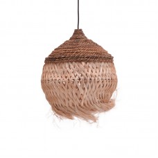 Φωτιστικό οροφής Fiorine Inart abaca σε φυσικό χρώμα Φ55x70εκ