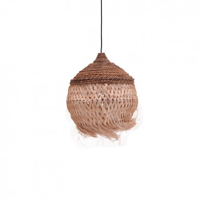 Φωτιστικό οροφής Fiorine Inart abaca σε φυσικό χρώμα Φ35x45εκ