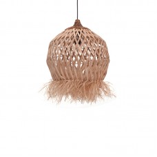 Φωτιστικό οροφής Marjione Inart sisal σε φυσικό χρώμα Φ45x55εκ