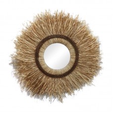 Καθρέπτης Tabrane Inart sisal σε φυσικό χρώμα Φ110x4εκ