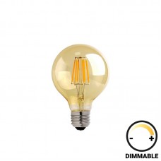 Λαμπτήρας LED G80 Bulb pakoworld dimmable 8W E27 2700K amber Λαμπτήρας LED G80 Bulb pakoworld dimmable 8W E27 2700K amber