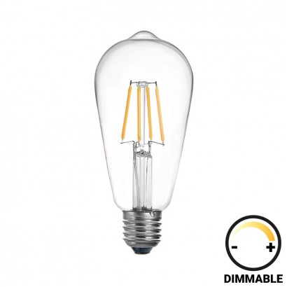 Λαμπτήρας LED ST64 Bulb pakoworld dimmable 8W E27 2700K clear